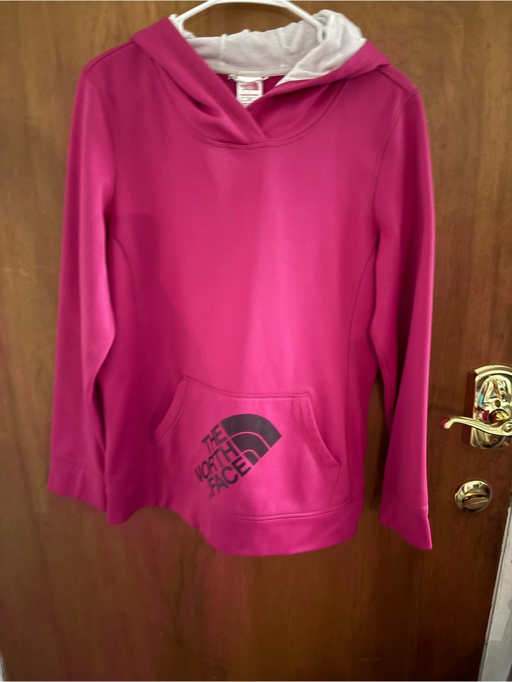 The North Face Girls' Magenta Hooded Pullover with Logo